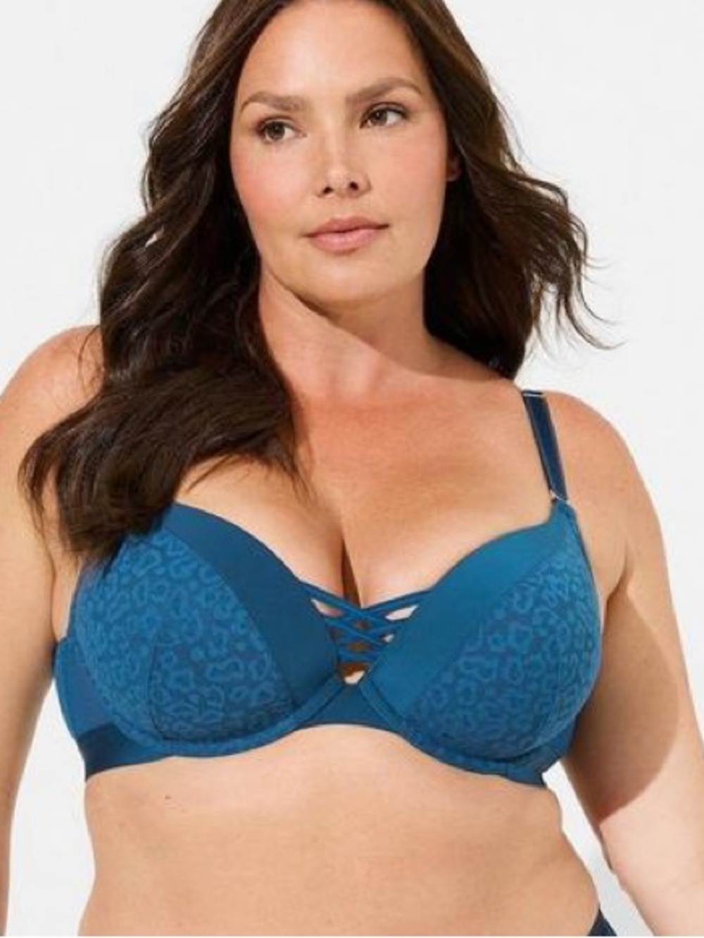 Torrid Curve NWT XO animal lace plunge push-up bra